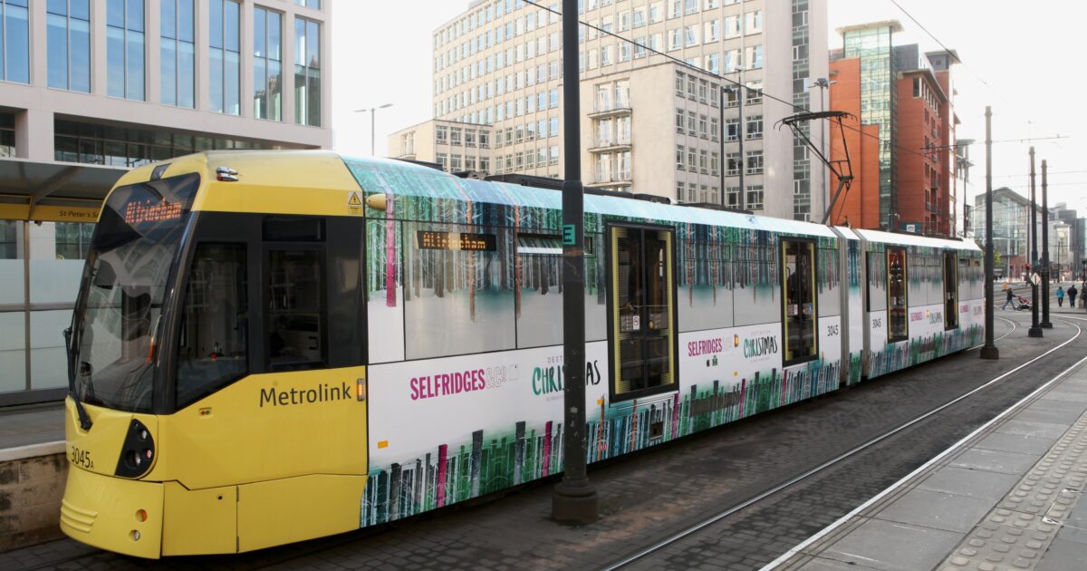 Metrolink Christmas Train 2022 Tram-Endous Festive Tram Wrap | Aura