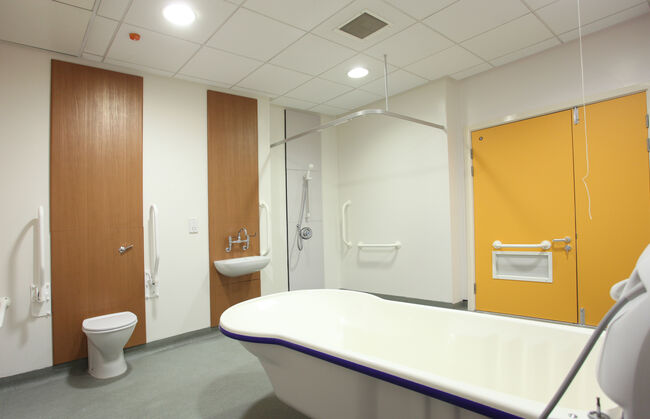 AuraFlex+ applied in a care home bathroom adding style and hygiene