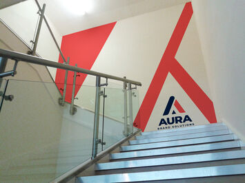 Aura Brand Solutions branded interior wall graphics