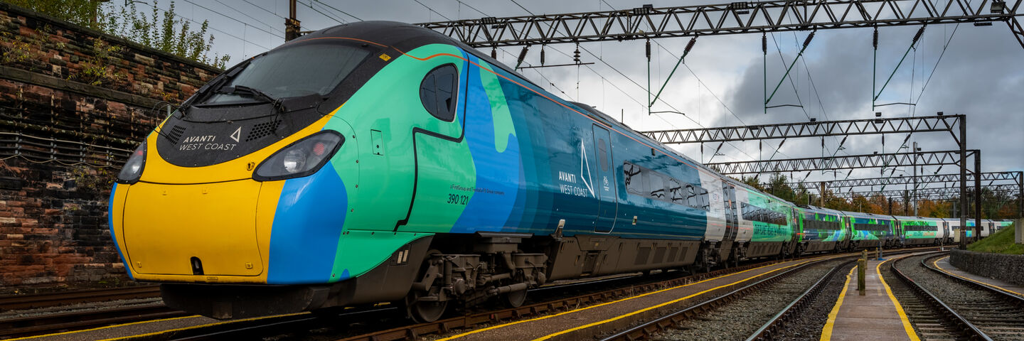 Close Up of Avanti West Coast Climate Train in Service