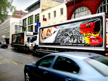 Advertising campaign for Virgin Trains delivered using mobile media platform for trucks