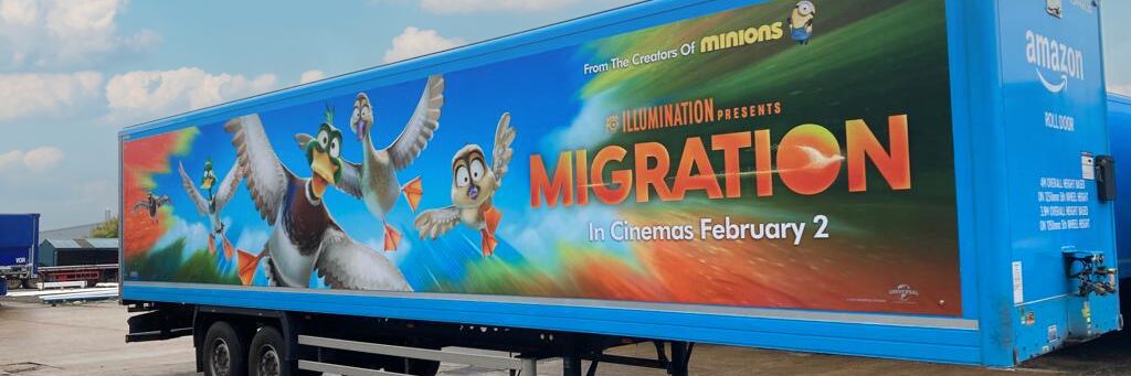 Wide Shot of Amazon Migration Trailer