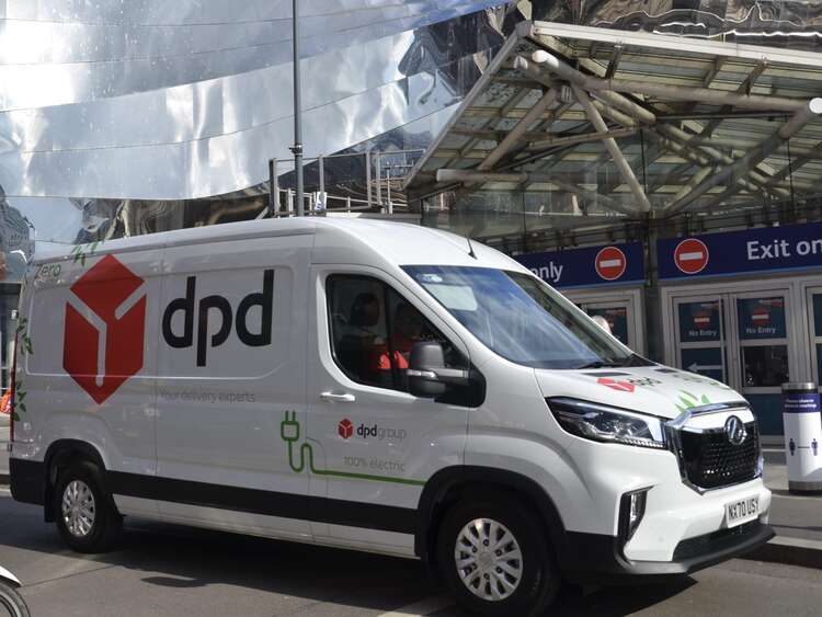 DPD Electric Delivery Van with sustainable livery